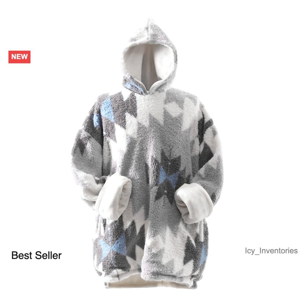 Oversized Wearable Sherpa Blanket Hoodie Loose Fit Bohemian Cozy